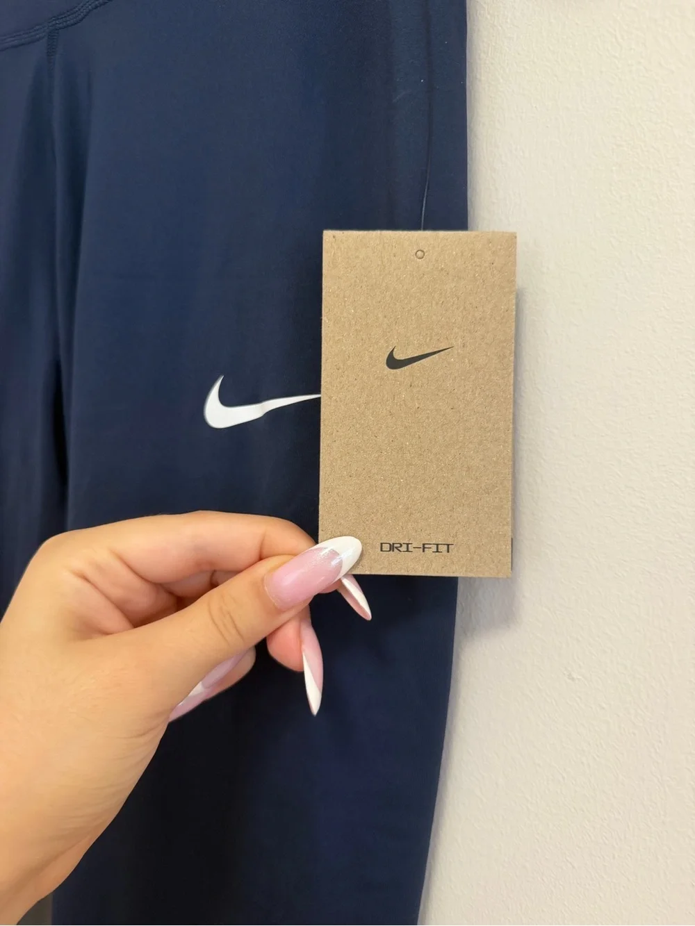 Nike Girls Navy & White Swoosh Athletic Leggings